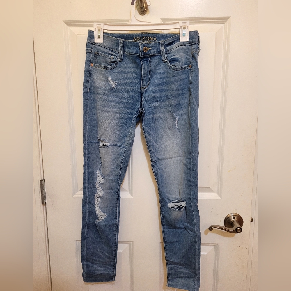 Blue skinny jeans